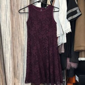 Elegant Purple Lace Dress